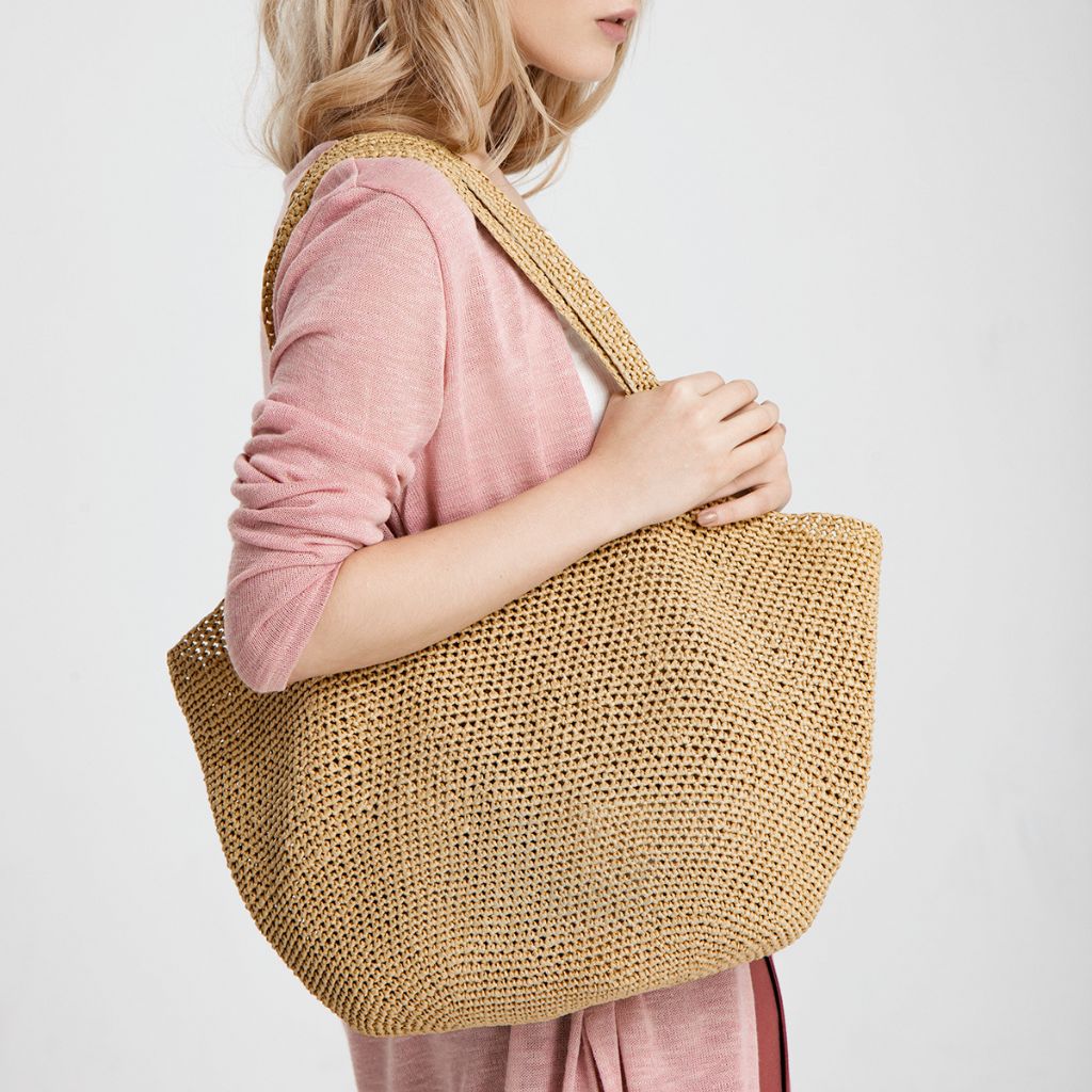 レディース 【新品】Stussy RAFFIA BAG アイボリー