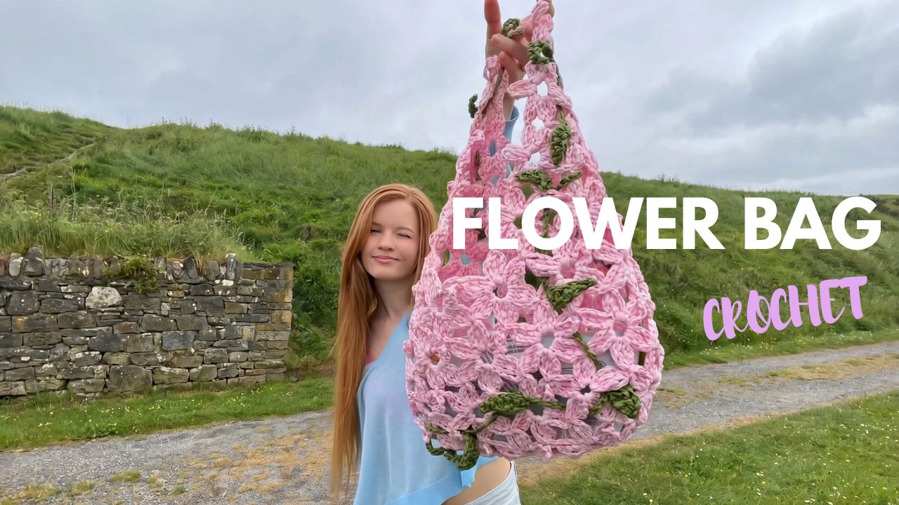 Crochet Flower Bag. Full video tutorial
