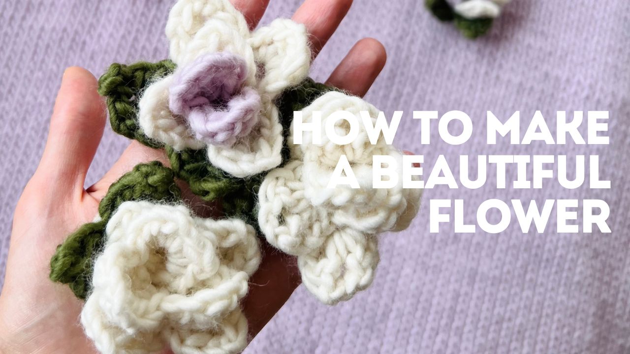 How to Knit Flowers for the Flower Pop Sweater - The Woolcatcher