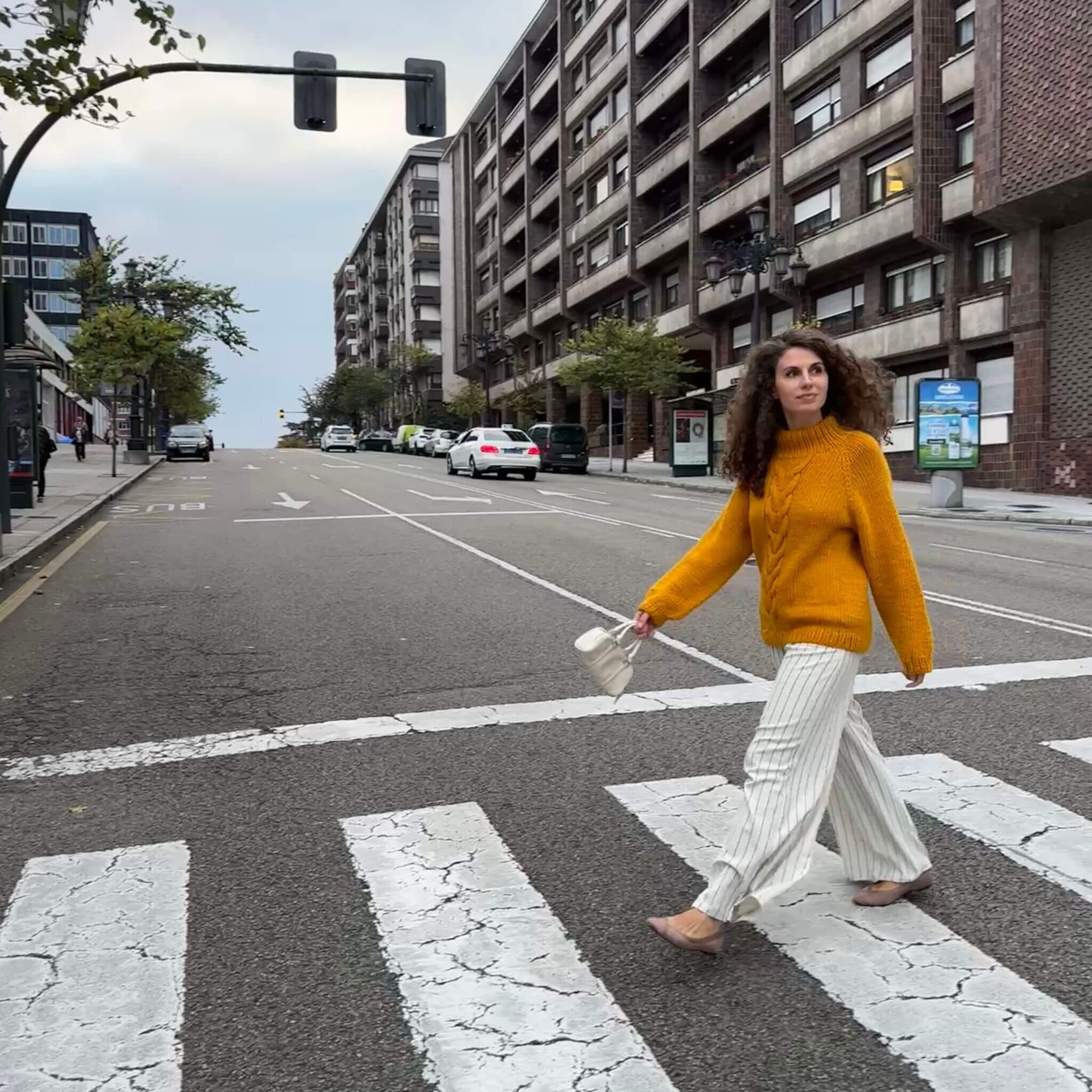 Knitted sweater. Cable knit sweater.