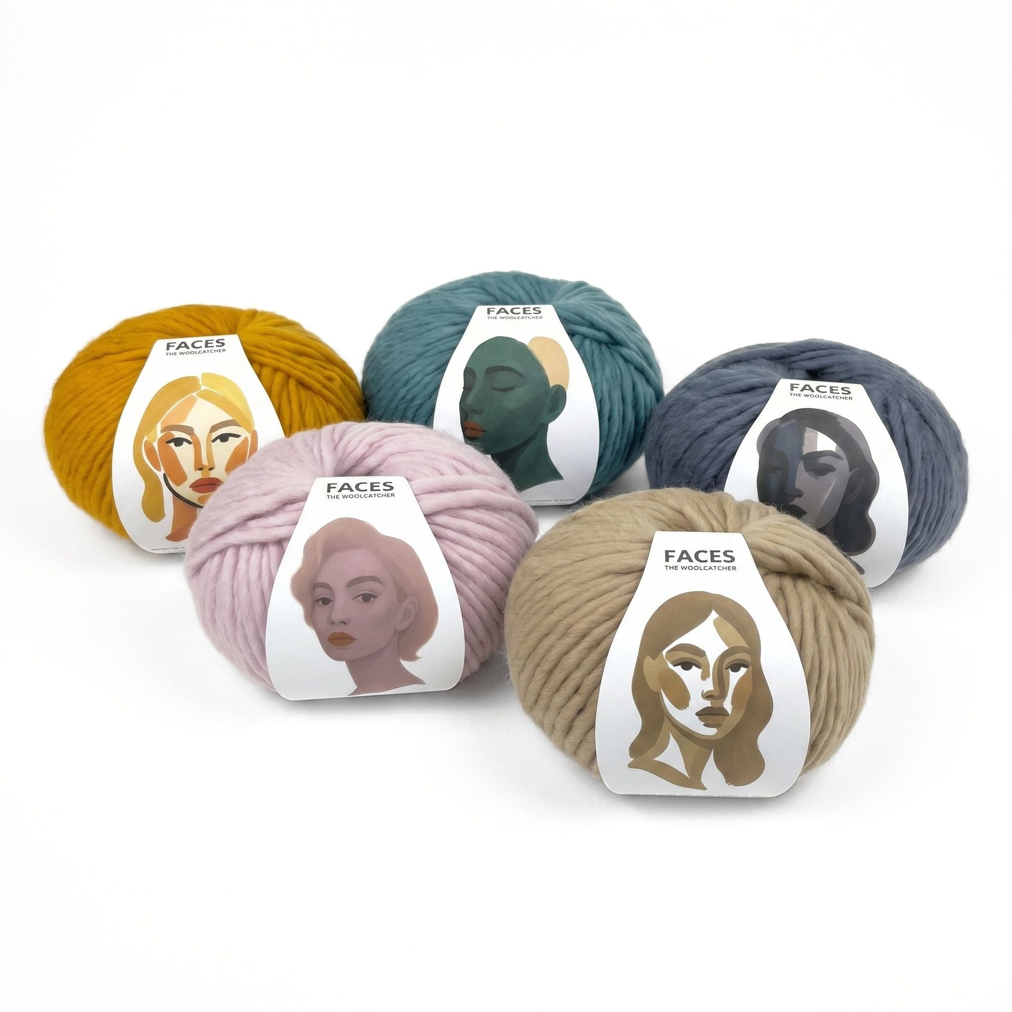 The Woolcatcher. Peruvian Wool. Faces. Yarn Bundle - 5 Balls