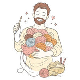 Label a man with yarn