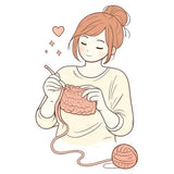 Label girl with crochet