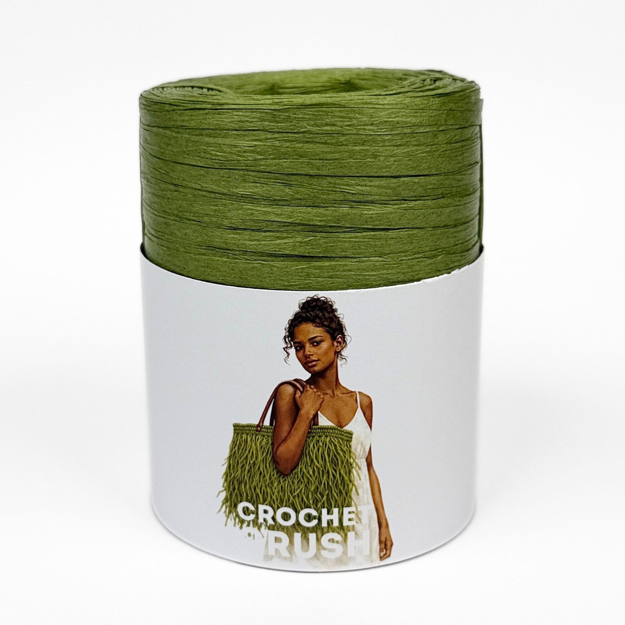 Raffia CROCHET CRUSH GREEN MOSS 100 g 250 m
