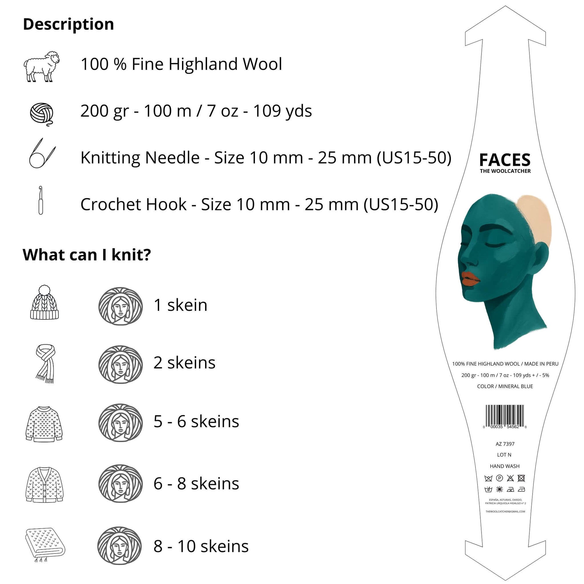 Faces Mineral Blue - THE WOOLCATCHER