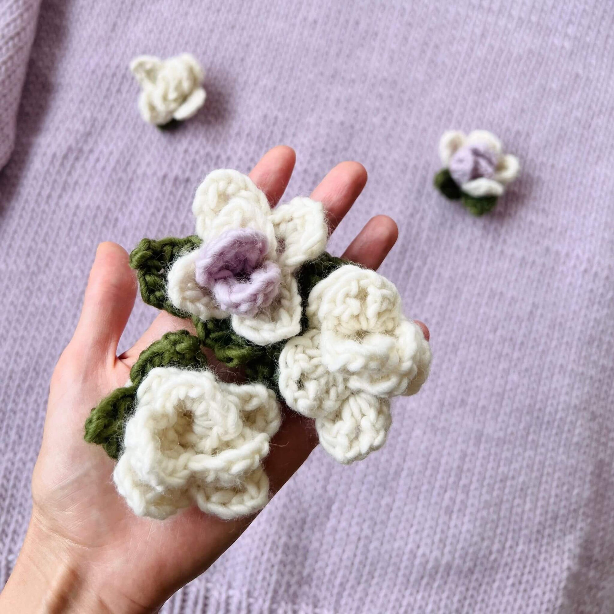 FLOWER POP SWEATER. Pattern - The Woolcatcher