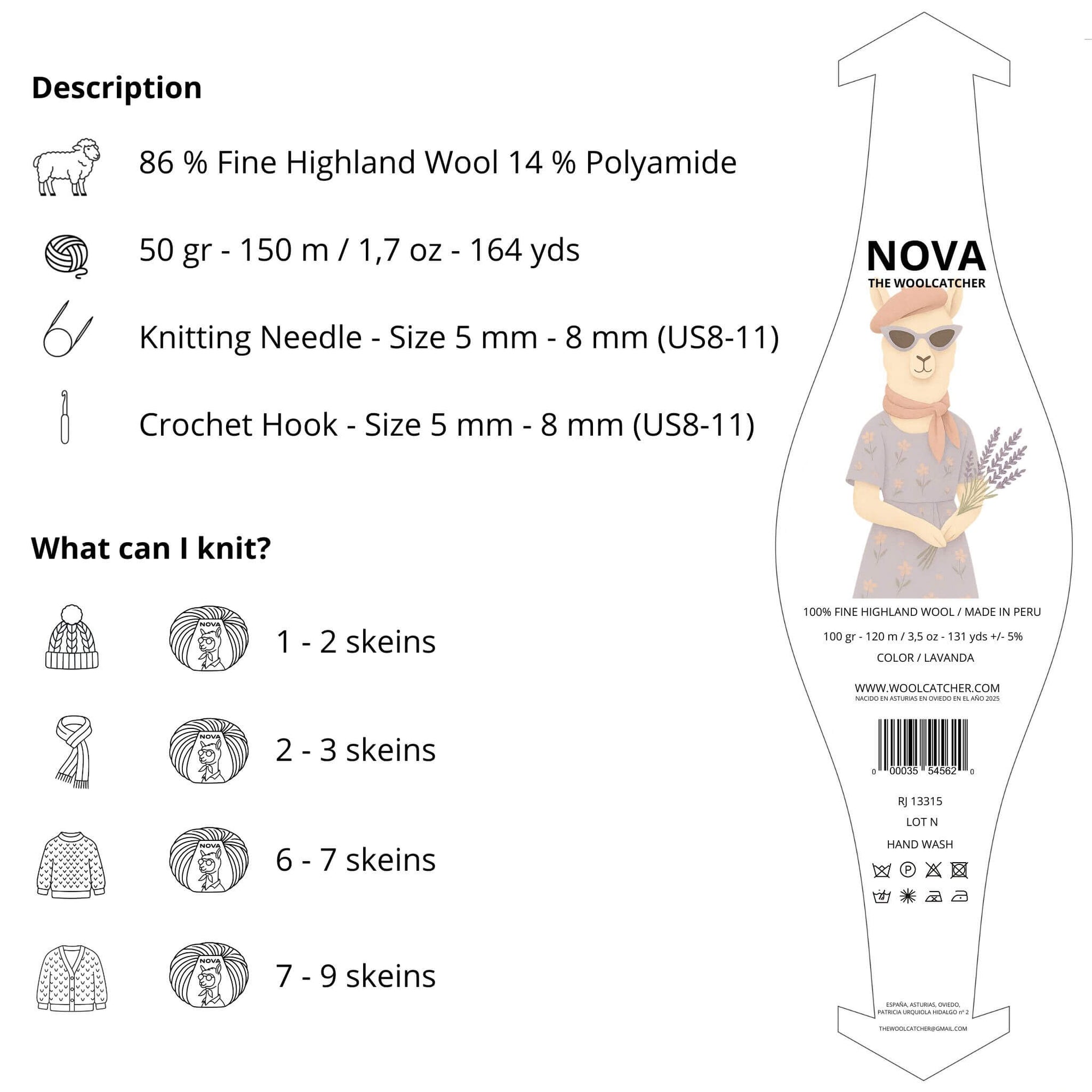 NOVA Lavanda - THE WOOLCATCHER